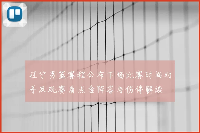 辽宁男篮赛程公布下场比赛时间对手及观赛看点含阵容与伤停解读
